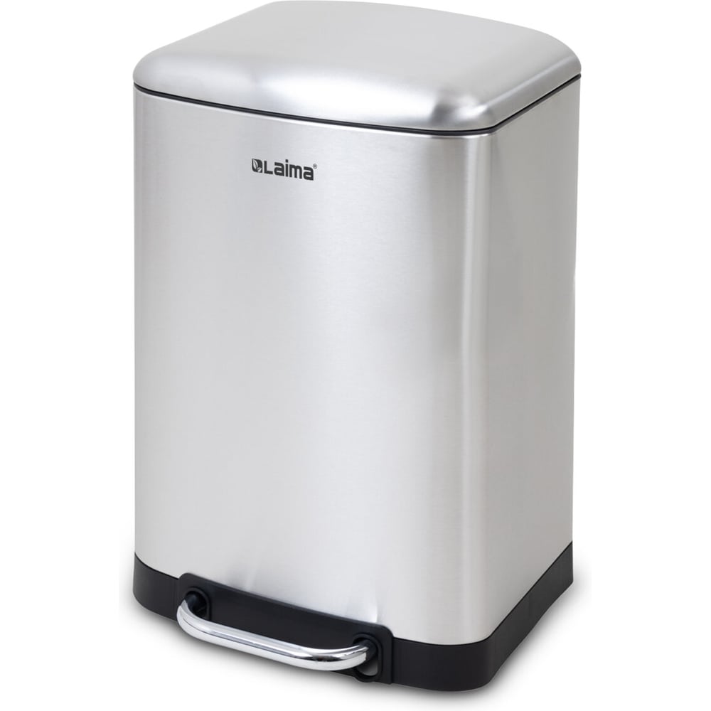 Изображение товара Ведро мусорное с педалью LAIMA ULTRA 12л стальное без отпечатков