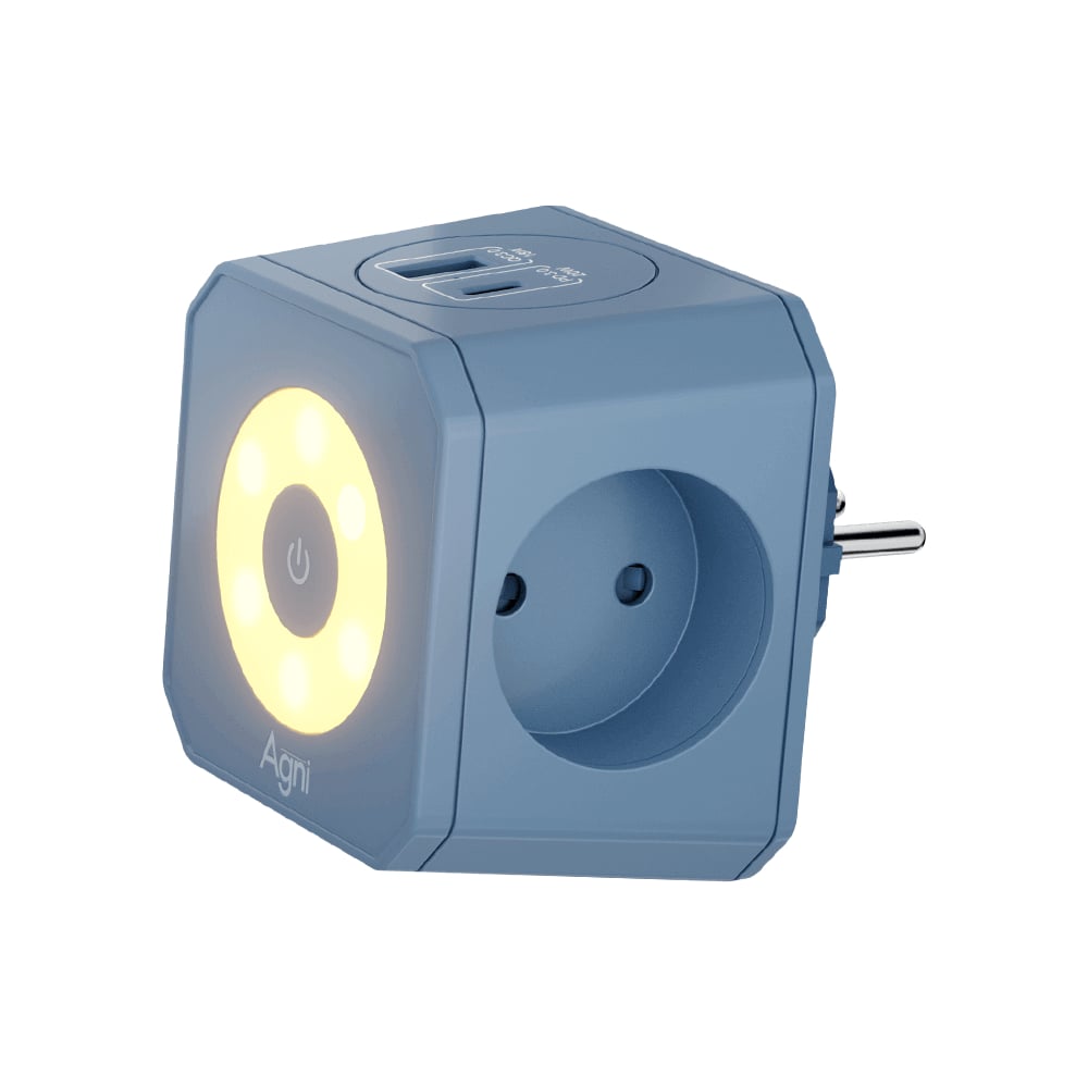 Изображение товара Разветвитель AGNI на 3 розетки с USB и Type-C