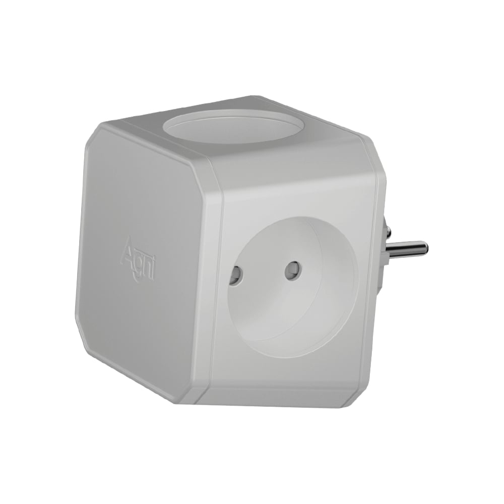 Изображение товара Разветвитель AGNI на 4 розетки серый TP-WJ4E-grey