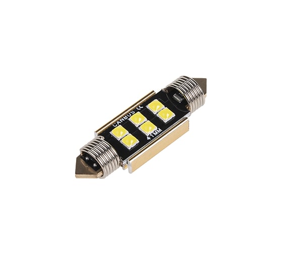 Изображение товара Автолампа SKYWAY диод T11(C5W) 12V 6SMD диодов 1-конт. 41мм, с обманкой белая S08201480