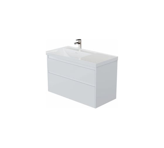 Изображение товара Тумба Aquanet Nova Lite 2.0 100 L 2 ящика, цвет белый глянец (346313) 00346313