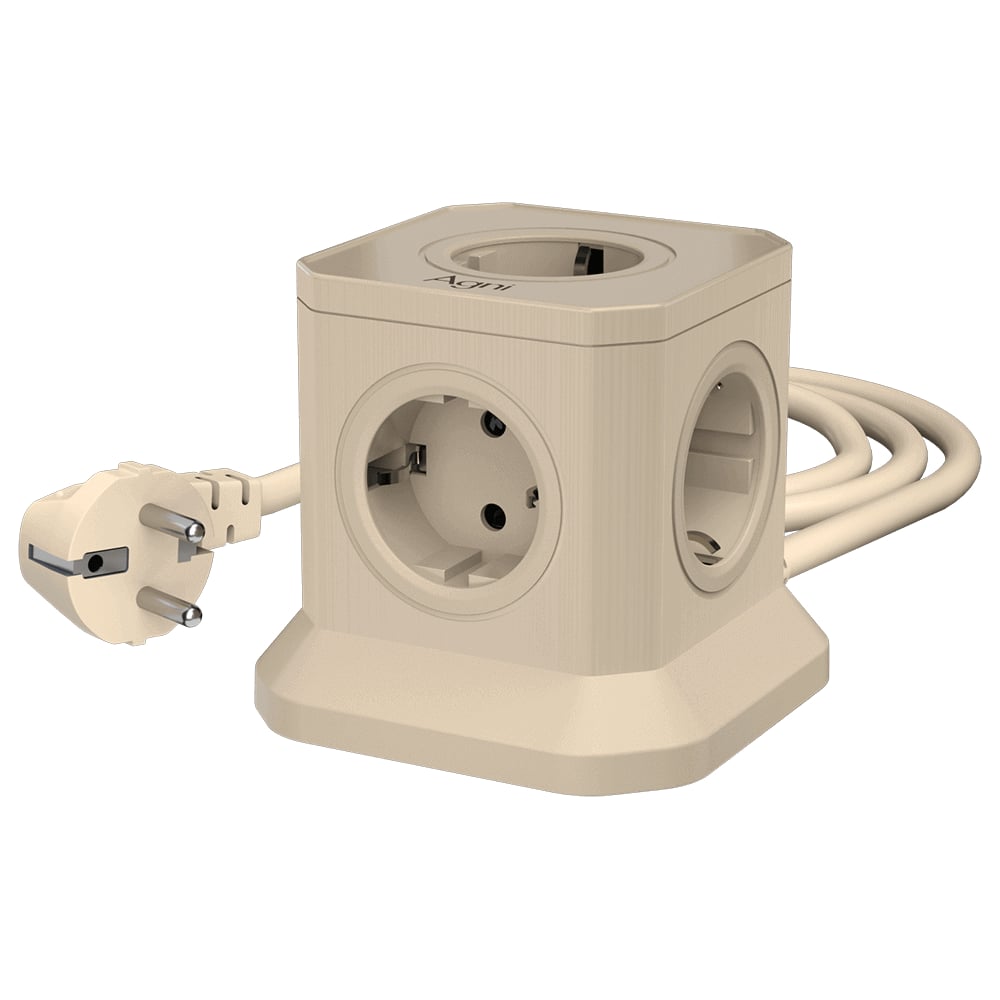 Изображение товара Сетевой фильтр AGNI башня 5 розеток 5м слоновая кость TP-VE4U5E-5m-ivory