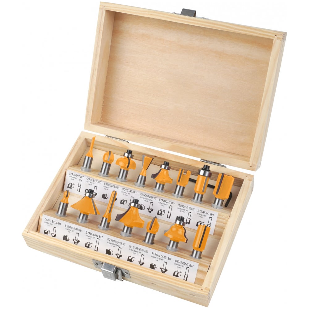 Изображение товара Набор кромочных фрез STABILMATIC N4 8 мм 15 шт для обработки дерева