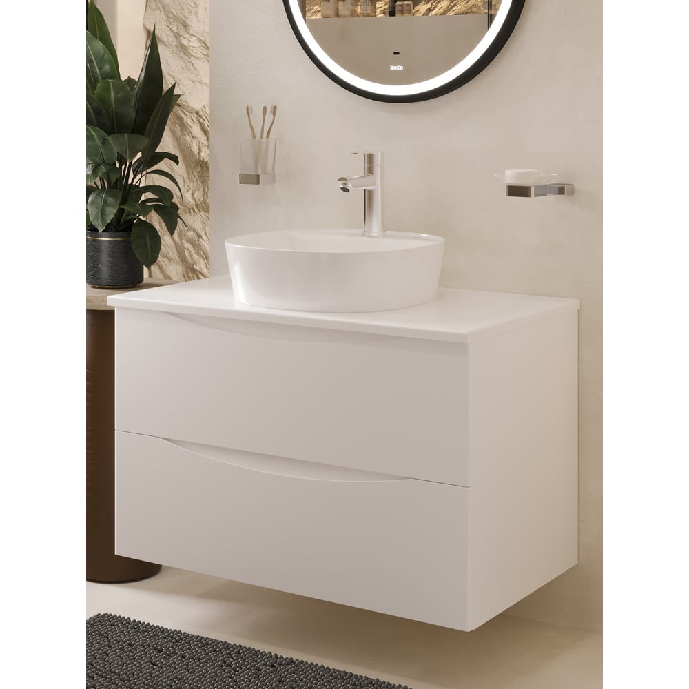 Изображение товара Тумба с раковиной подвесная BOND Cube T05805-S01410 белая