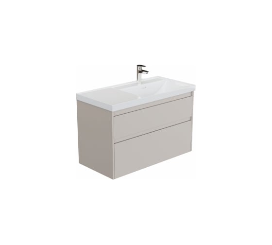 Изображение товара Тумба Aquanet Nova Lite 2.0 100 R 2 ящика, цвет бежевый (346326) 00346326