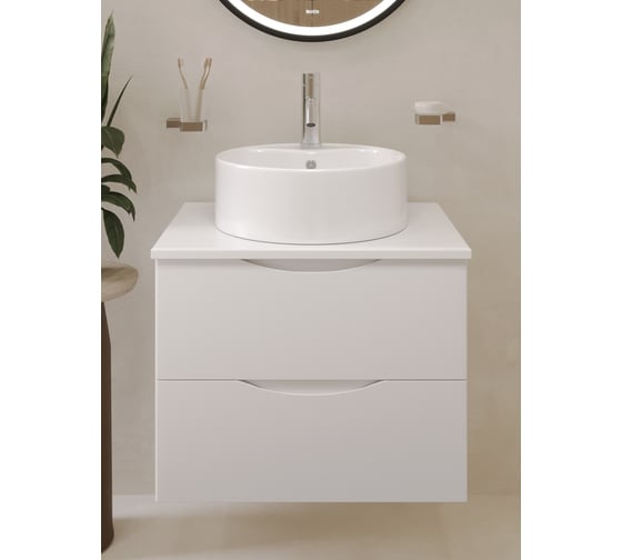 Изображение товара Тумба с раковиной подвесная BOND белая со столешницей Т55605-503410