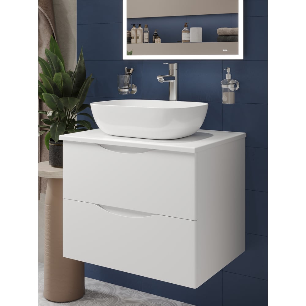 Изображение товара Тумба с раковиной BOND Cube T55605-S54450 белая