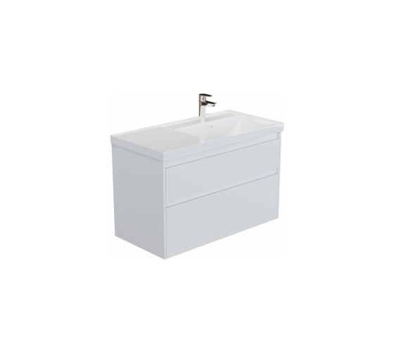 Изображение товара Тумба Aquanet Nova Lite 2.0 100 R 2 ящика, цвет белый глянец (346312) 00346312