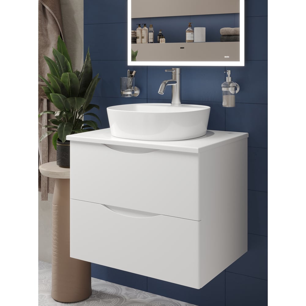 Изображение товара Тумба с раковиной BOND Cube T55605-S01410 белая