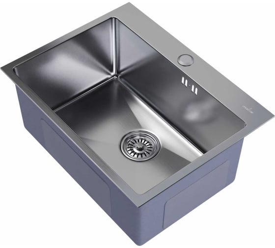 Изображение товара Настольная мойка MIXLINE PRO 53x43, 3 мм, выпуск 3 1/2, 22 см, с сифоном, сатин 547233