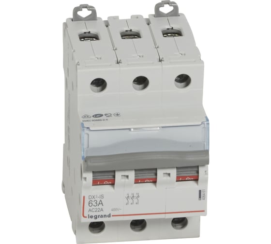 Изображение товара Выключатель-разъединитель Legrand DX3-IS - 3П - 400 В - 63 А - 3 модуля 406461