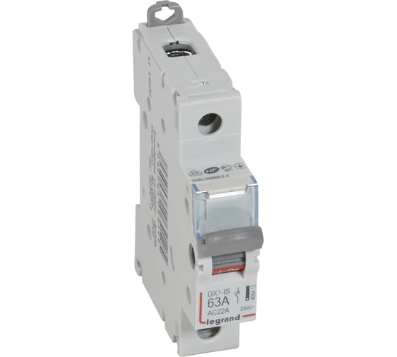Изображение товара Выключатель-разъединитель Legrand DX3-IS - 1П - 250 В- 63 А - 1 модуль 406412