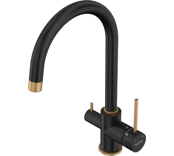 Изображение товара Смеситель для кухни однорычажный (для фильтра) Elghansa с боковым переключателем 56B5216-BlackGold