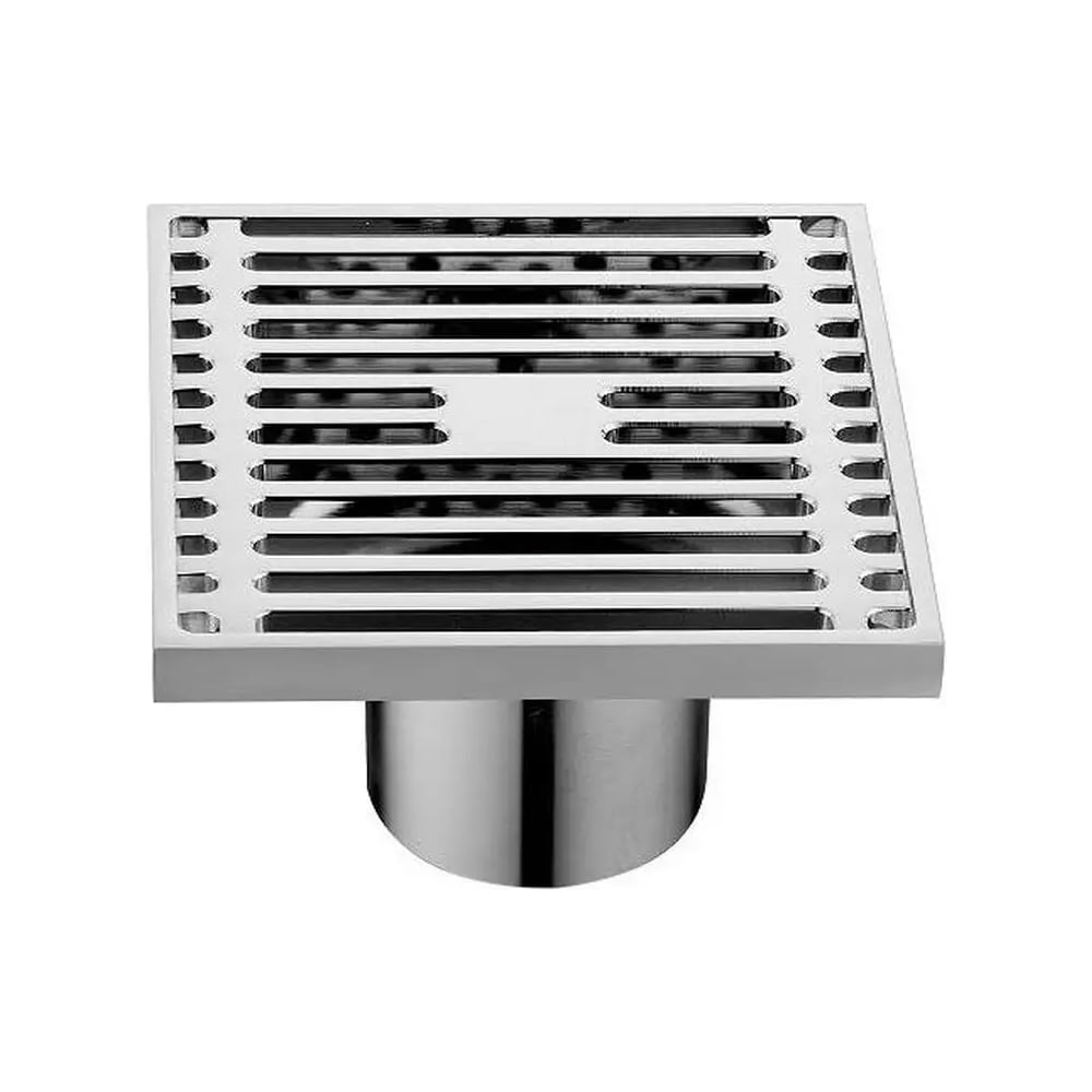 Изображение товара Душевой трап GERHANS K81710-10 с сухим затвором и латунной решеткой 100х100 мм