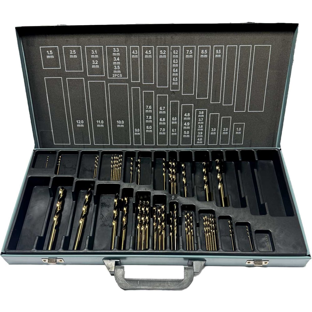 Изображение товара Набор сверл по металлу Sekira 43 шт 1-12 мм спиральные металлорежущие