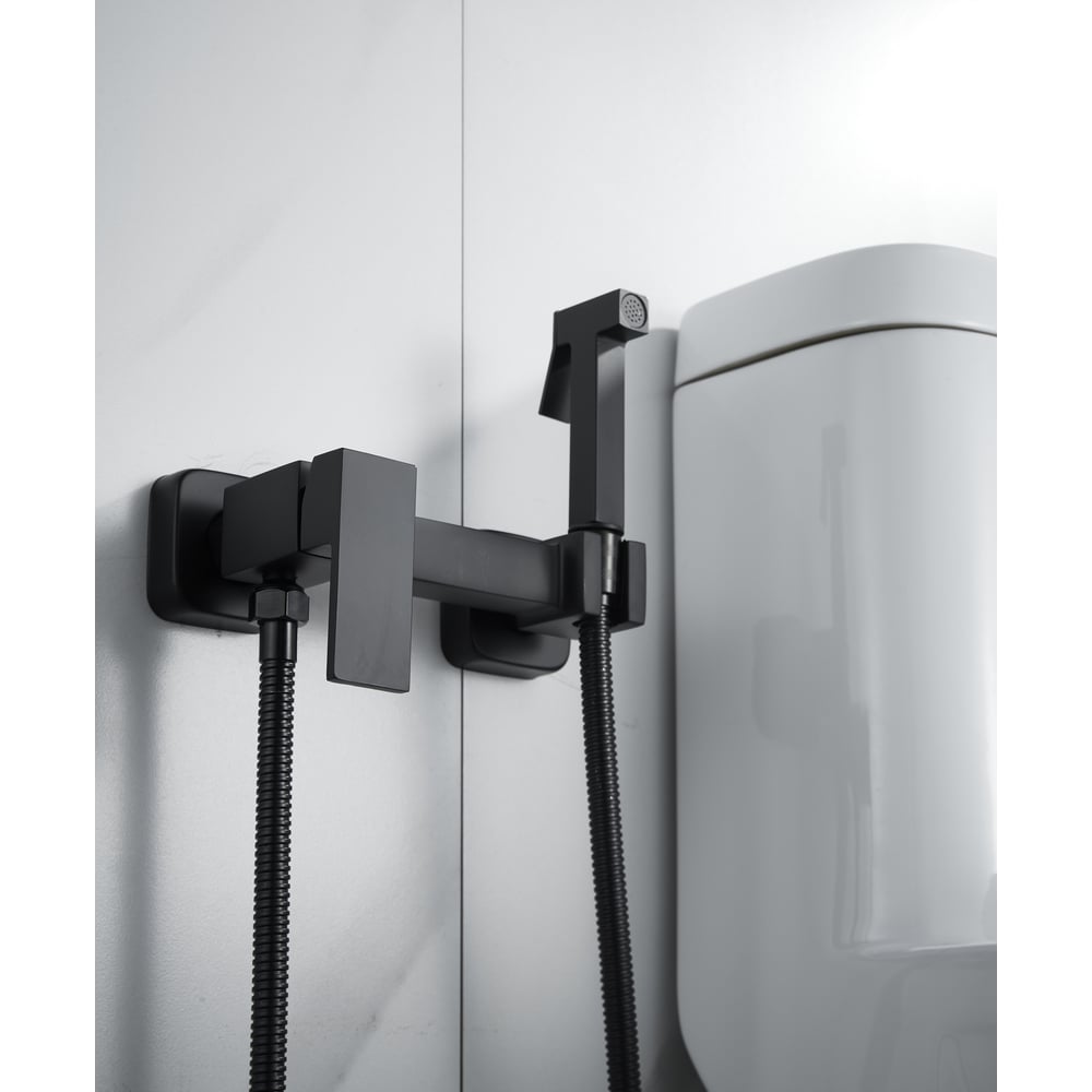 Изображение товара Смеситель для биде ALOUTE AH315H с гигиеническим душем из латуни черный матовый