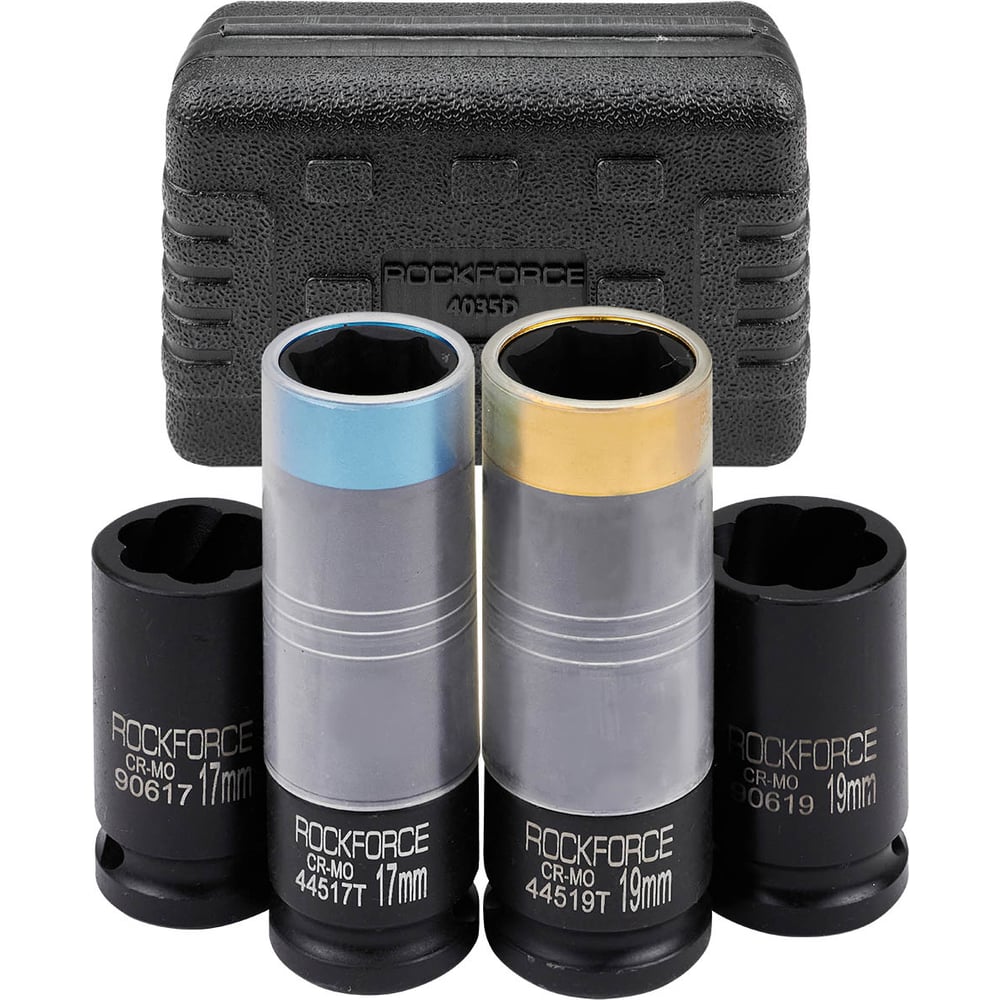 Изображение товара Набор головок Rockforce 4 предмета RF-4035D 17 19мм
