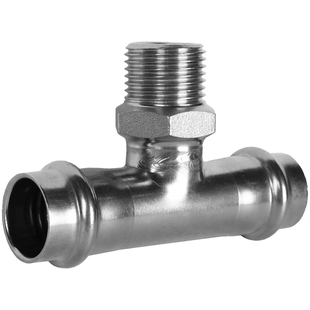 Изображение товара Пресс-тройник Kromwell из нержавеющей стали 54x1x54 профессиональный монтажный фитинг