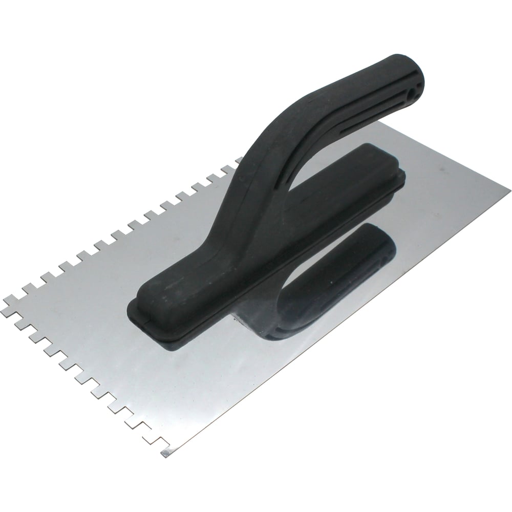 Изображение товара Гладилка из нержавеющей стали 130х270 мм с зубцами для декоративных штукатурок JEDA