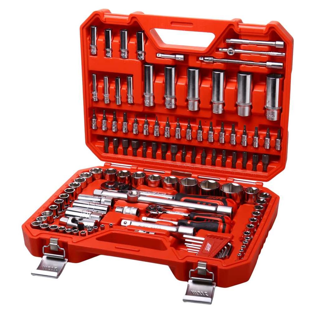 Изображение товара Профессиональный набор инструментов JTC 114 предметов 1/4 и 1/2 дюйма в кейсе