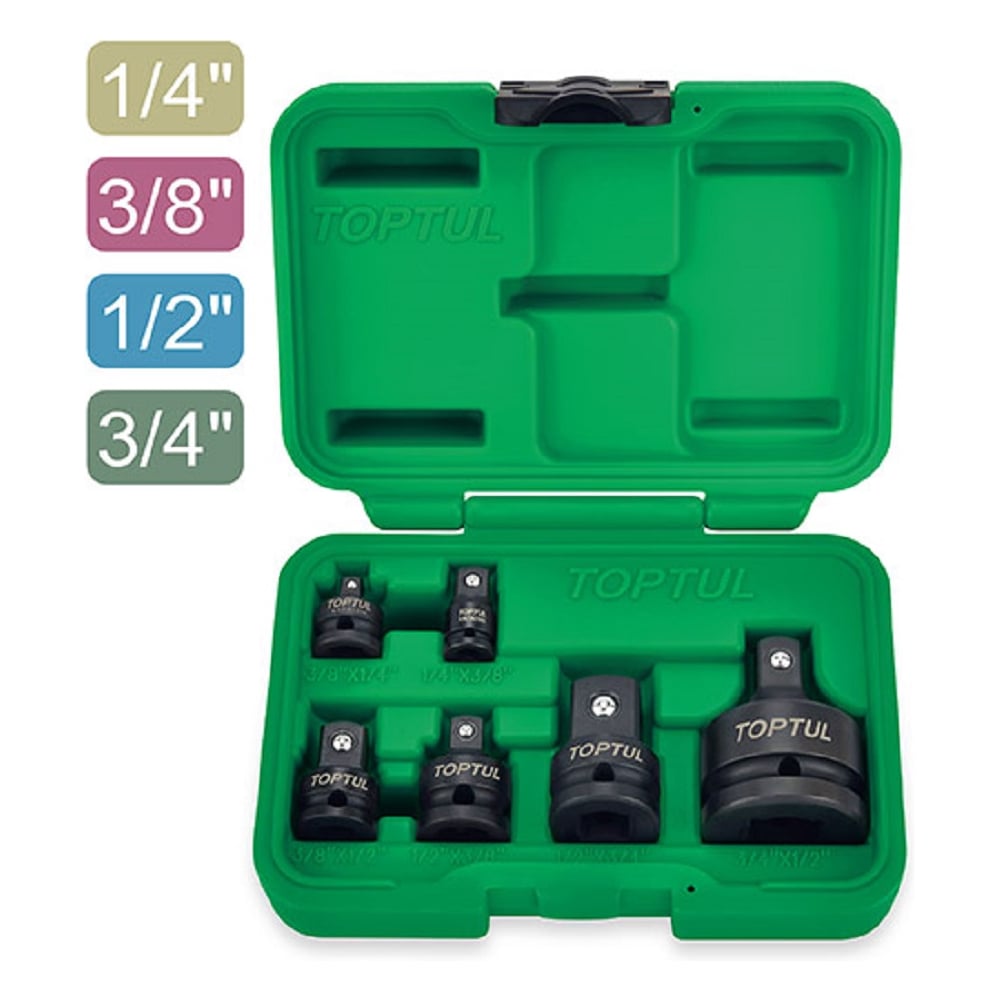 Изображение товара Набор ударных переходников TOPTUL GDAI0602 6 предметов в пластиковом боксе