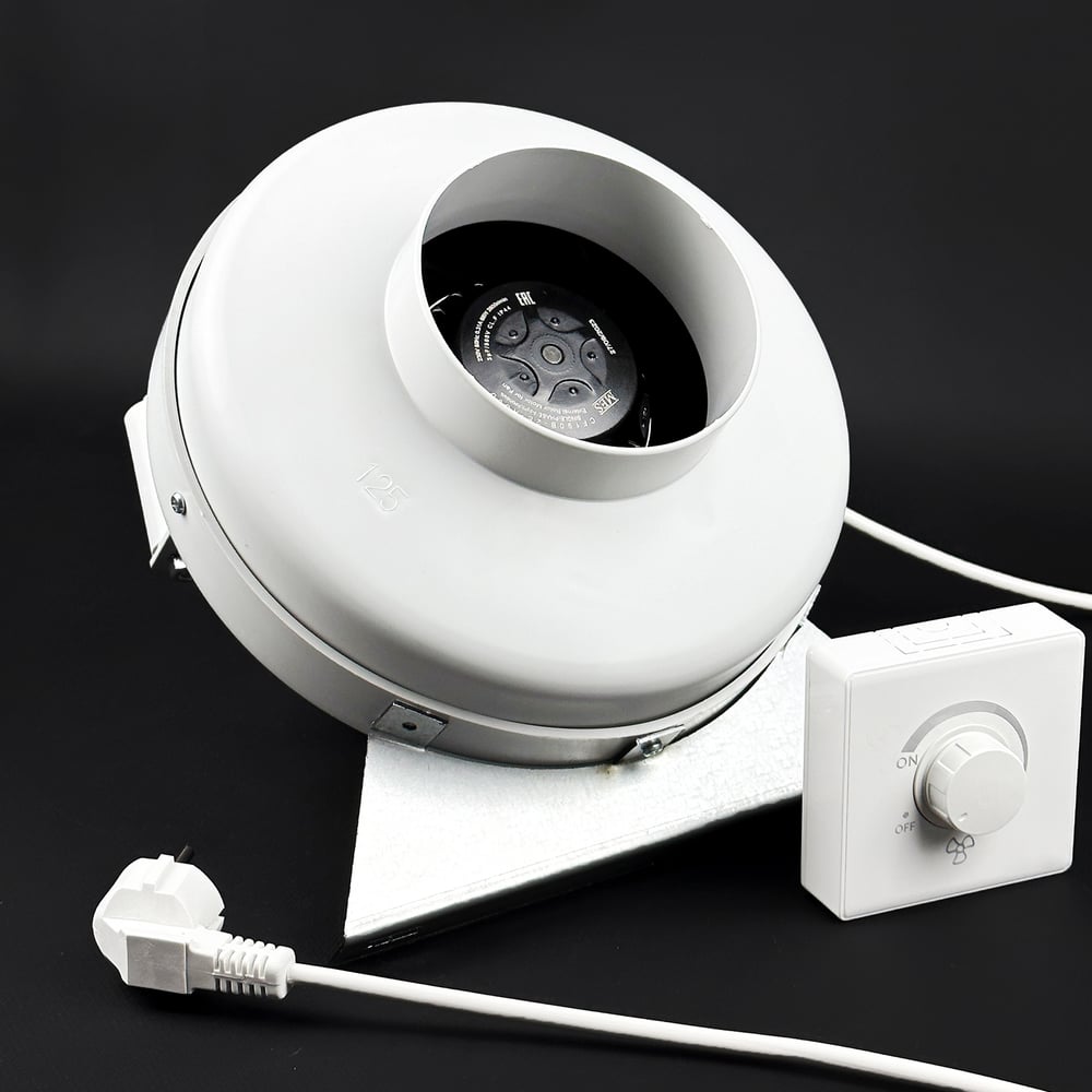 Изображение товара Комплект KRAFTAIR ВКК-125V с регулятором и кронштейном для каналов 125 мм