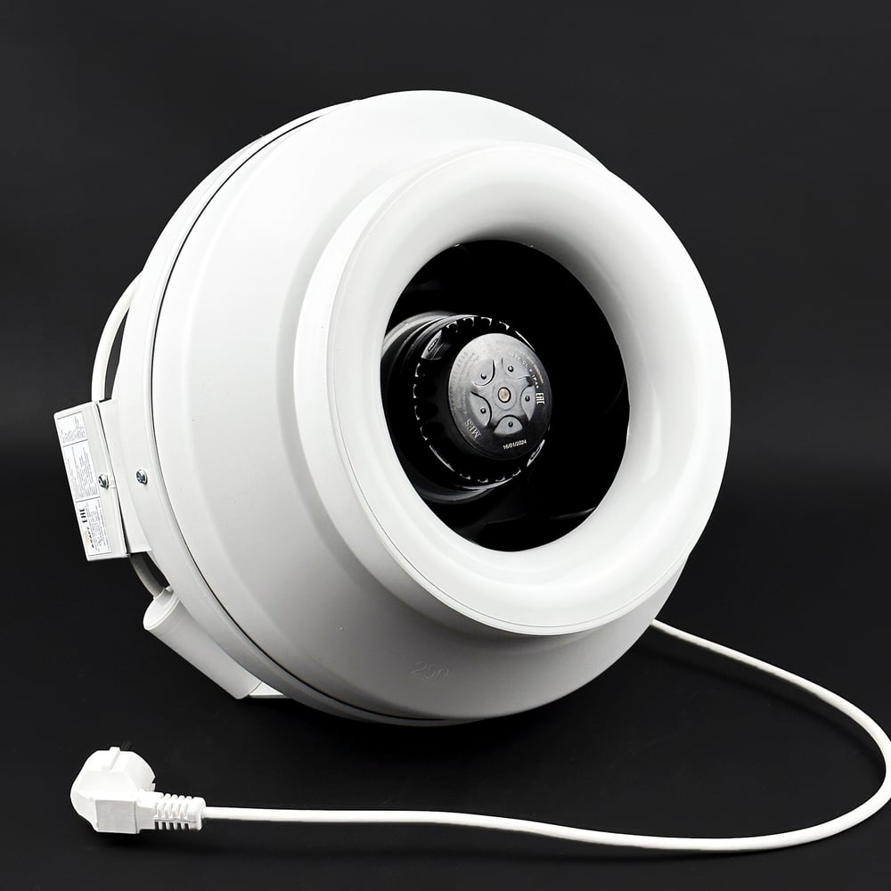 Изображение товара Канальный вентилятор KRAFTAIR ВКК-250V с вентилятором и вилкой, 250 мм, IP44, ABS