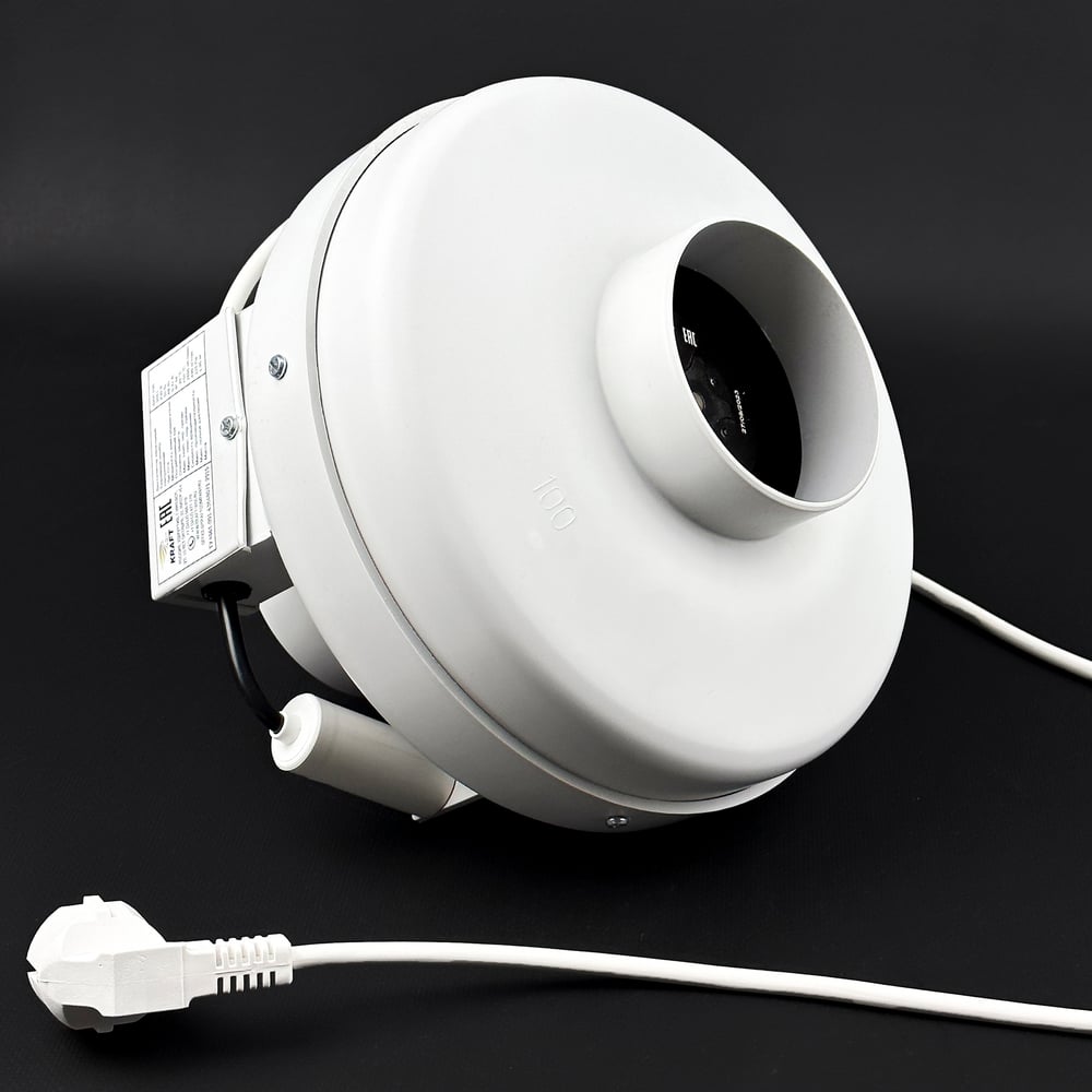 Изображение товара Канальный вентилятор круглый KRAFTAIR ВКК-100V с защитой от перегрева