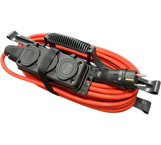 Изображение товара Удлинитель силовой iTOK оранжевый КГТТ 3х2,5 мм, 3 розетки, 30 метров, IP54, на рамке, цвет вилки и розетки черный, тип SUR серии iCONNECT COLOR, с заземлением ГОСТ i-CONNECT-COLOR-SUR-KG-325-3-54-30-BLACK-OR