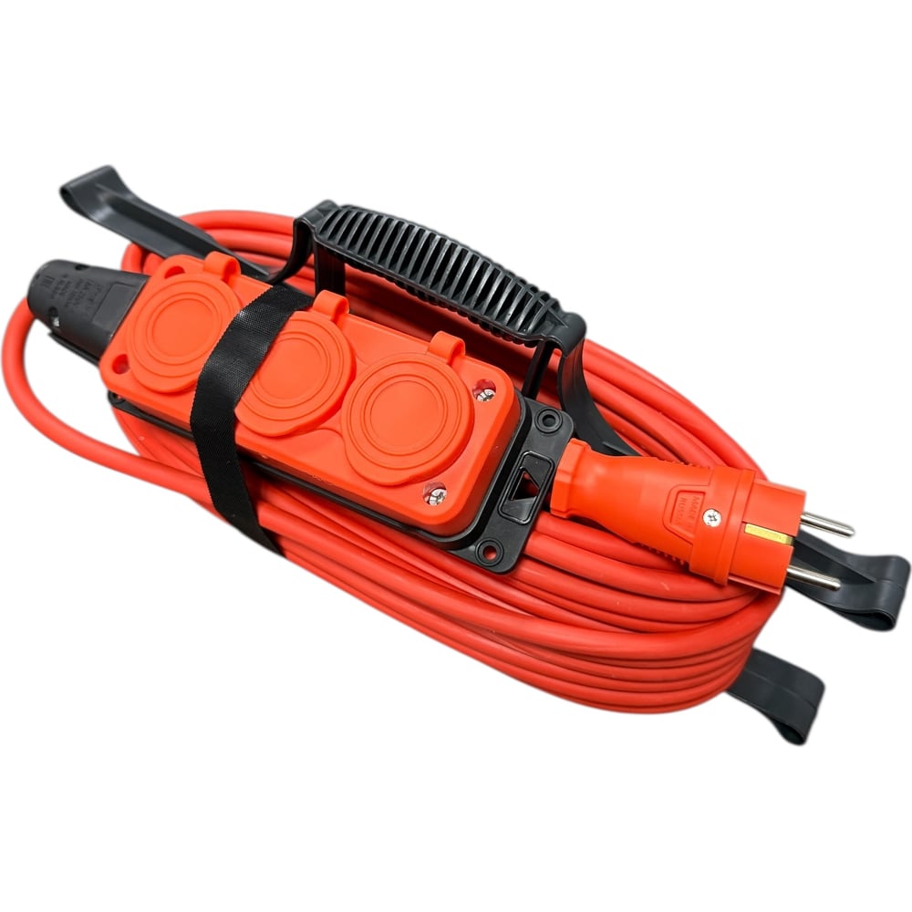 Изображение товара Удлинитель силовой iTOK оранжевый КГТТ 3 розетки 10 м IP54 садовый