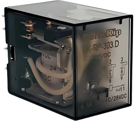 Изображение товара Промежуточные реле серии DK-RP DELTAKIP (303.D, 3 конт., 24V DC, 6,5A) 10шт DK-K0000086_10