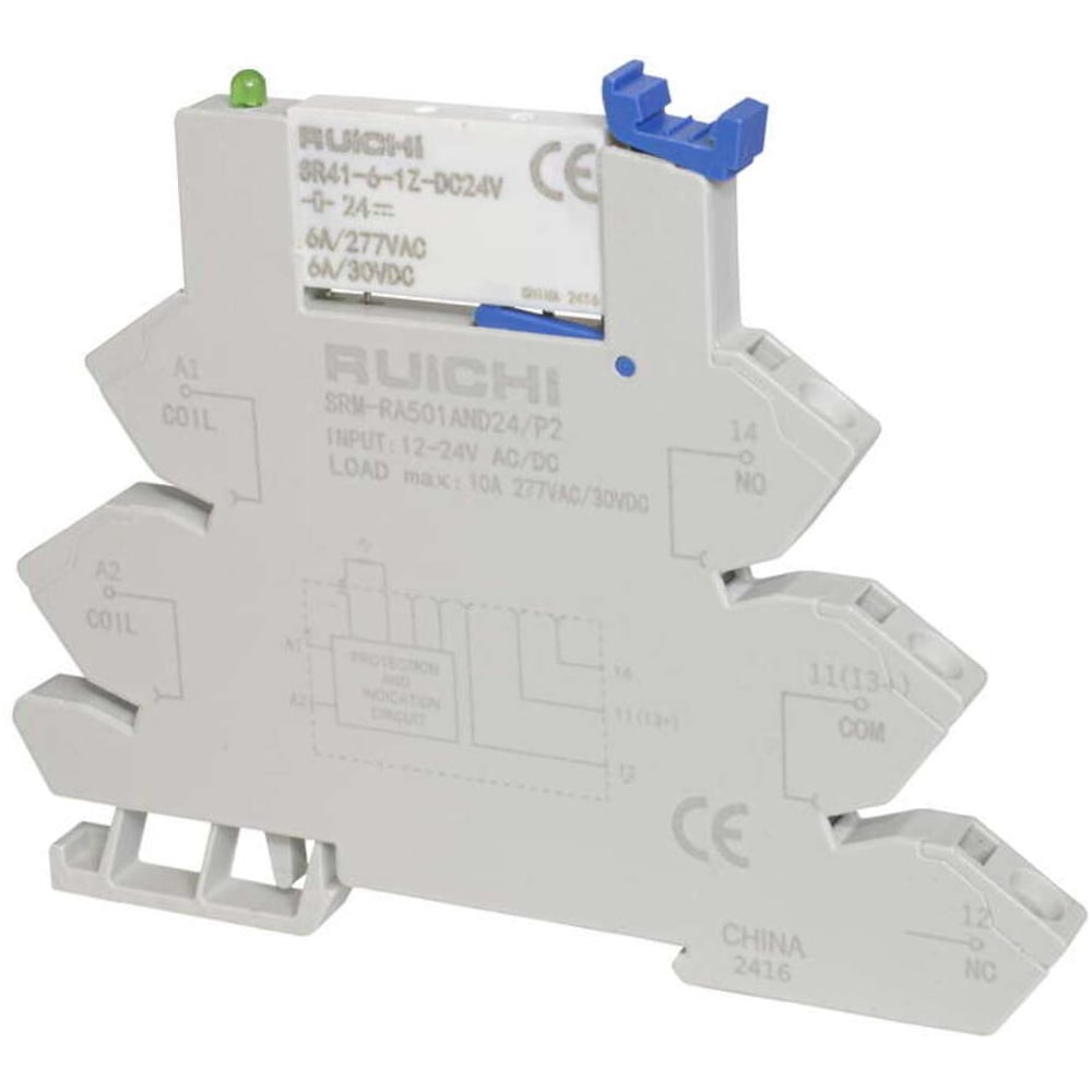Изображение товара Реле RUICHI SRM-RA501AND24/P2 12/24В 7А монтаж DIN-рейка