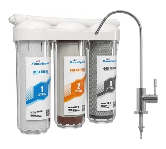 Изображение товара Трехступенчатый фильтр под мойку с отдельным краном АКВАБРАЙТ АБФ-ТРИА-АНТИЖЕЛЕЗО 33701