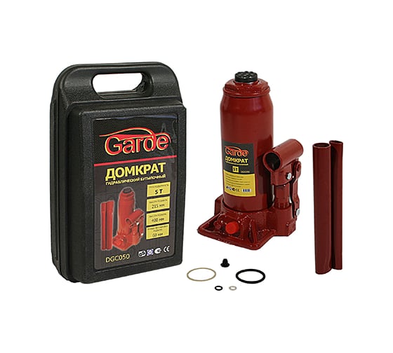 Изображение товара Гидравлический бутылочный домкрат Garde 5 т, в кейсе, 215-400 мм DGC050