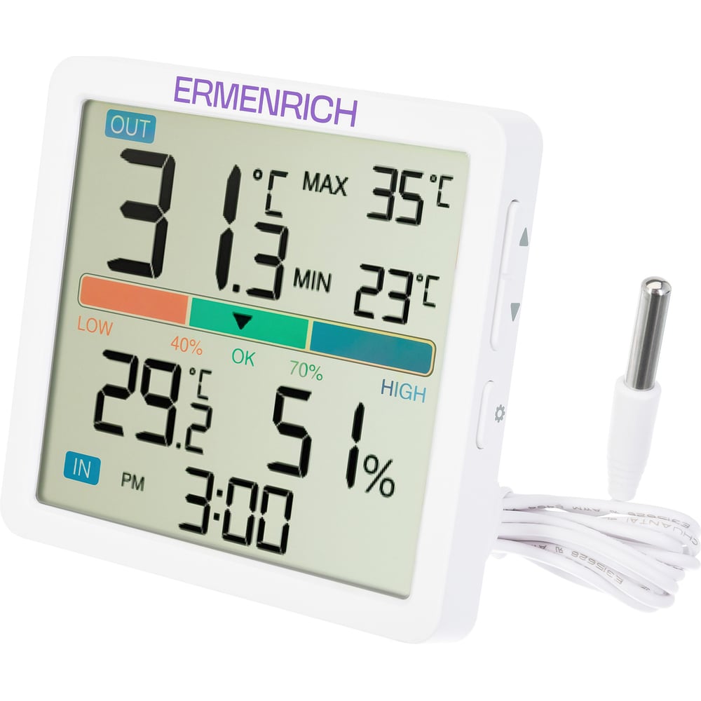 Изображение товара Термогигрометр Ermenrich Report WR10 86032 портативный бытовой устройство для температуры и влажнос