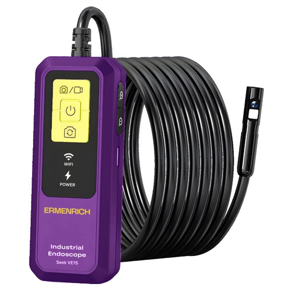 Изображение товара Видеоэндоскоп Ermenrich Seek VE15 85666 с 10 метровым зондом и камерой 2560х1440