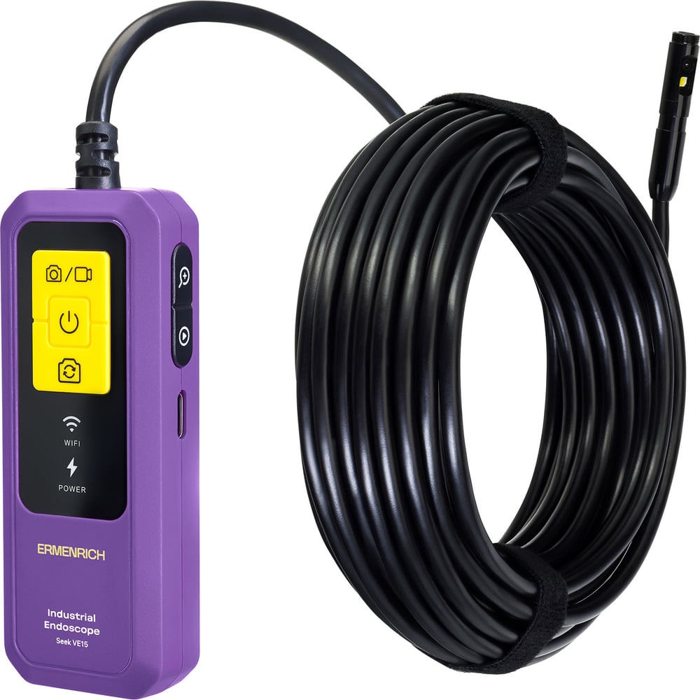 Изображение товара Видеоэндоскоп Ermenrich Seek VE15 85666 с 10 метровым зондом и камерой 2560х1440