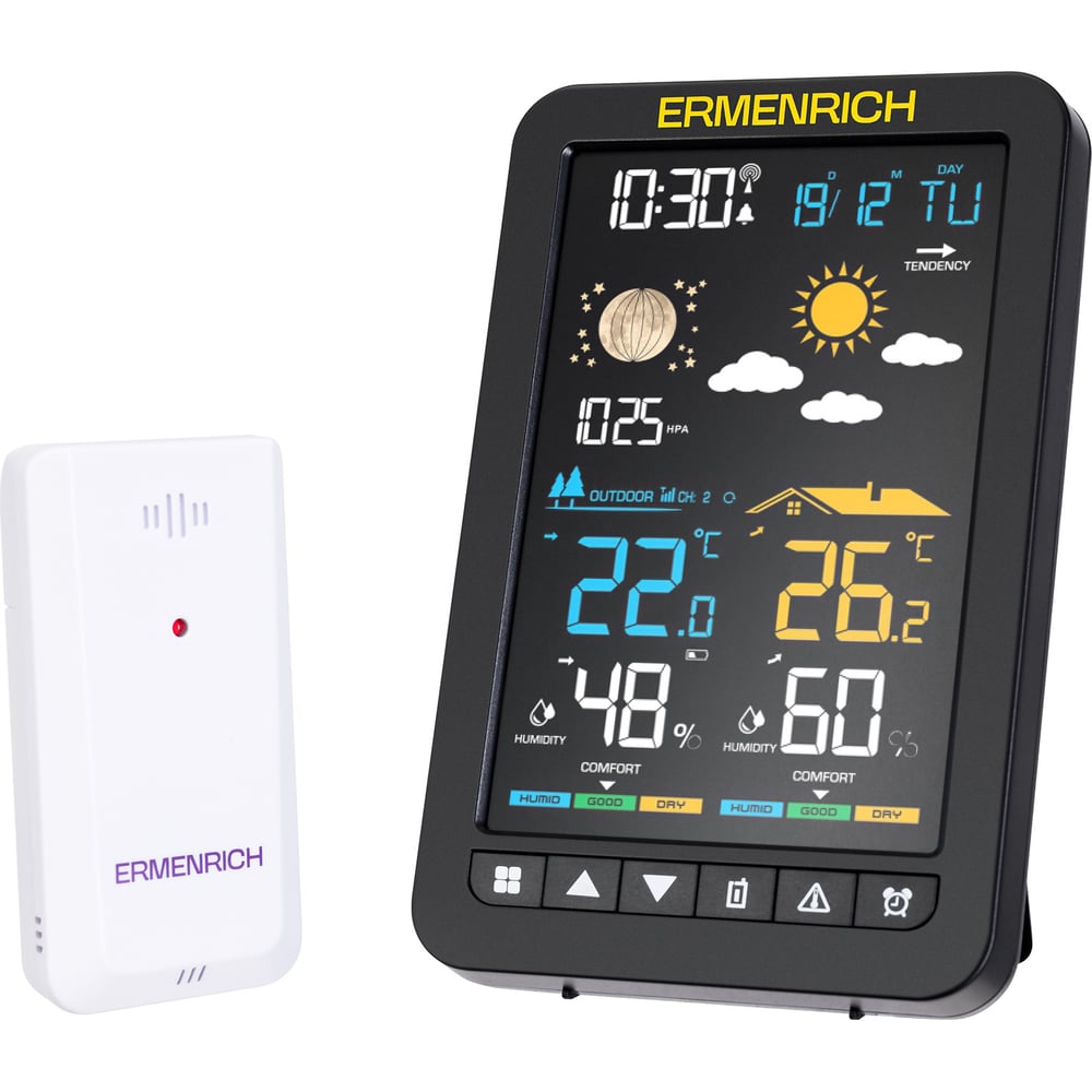 Изображение товара Метеостанция Ermenrich Report WR30 86034 - измерение влажности и температуры