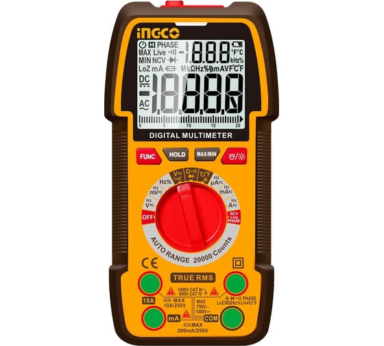 Изображение товара Мультиметр цифровой INGCO 1000В   INDUSTRIAL DM410003