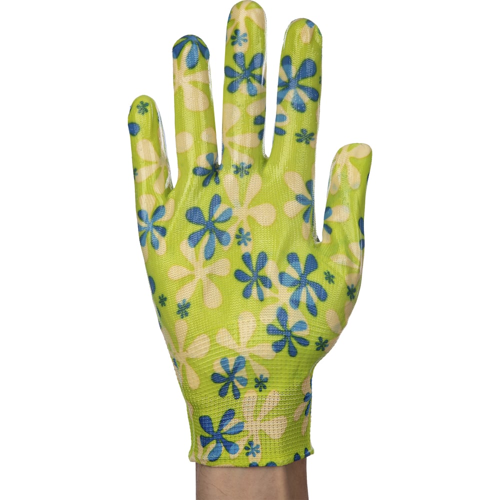 Изображение товара Нейлоновые садовые перчатки NewLine с нитриловым покрытием 12 пар размер L