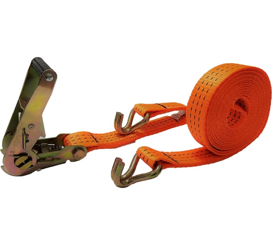 Изображение товара Ремень стяжной для крепления груза АБСОЛЮТ 1,5/3,0тн с крюками L=5,5 м 35 мм 7930121031429