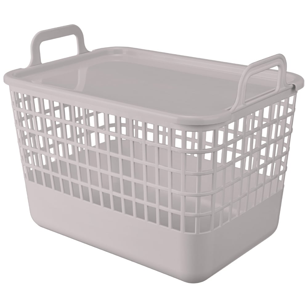 Изображение товара Корзина с крышкой Econova KOBO 15Л светло-бежевый