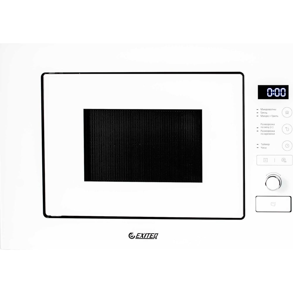 Изображение товара Встраиваемая микроволновая печь Exiteq EXM-108 белая с грилем и 8 режимами приготовления