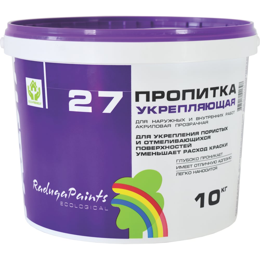 Изображение товара Пропитка укрепляющая Радуга ВДАК 27 прозрачная для бетона кирпича 10 кг
