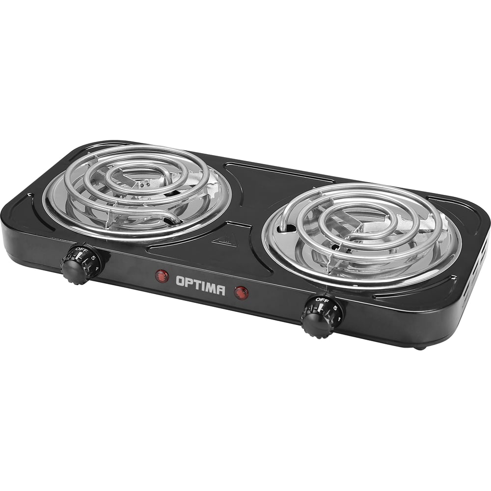 Изображение товара Электрическая плита Optima OS-210TB 2 спиральные конфорки 2000 Вт черная