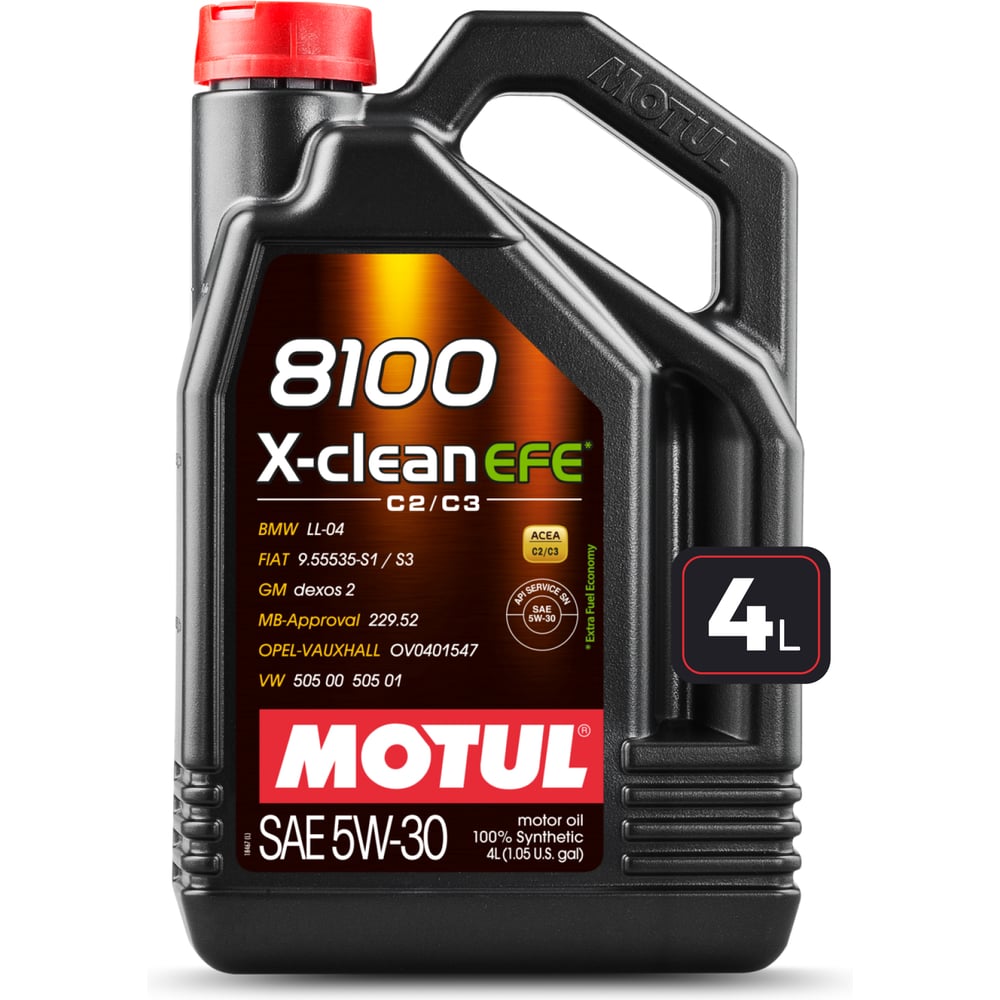 Изображение товара Моторное масло MOTUL 8100 X-Clean EFE 5W30 4 л синтетика для дизельных и легковых автомобилей