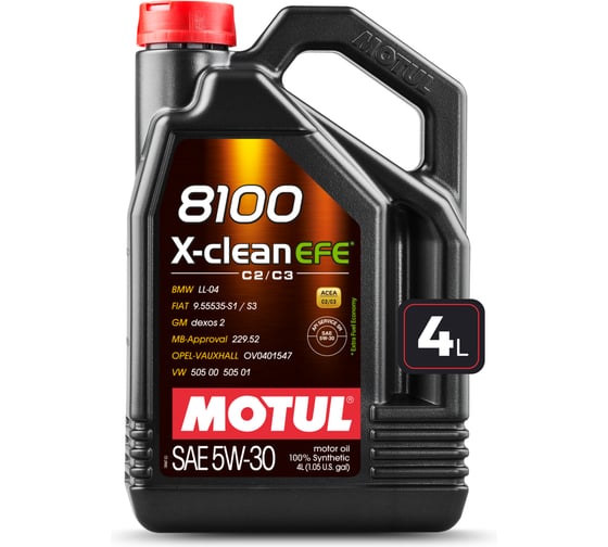 Изображение товара Масло моторное MOTUL 8100 X-Clean EFE 5W30 4 л. 113230
