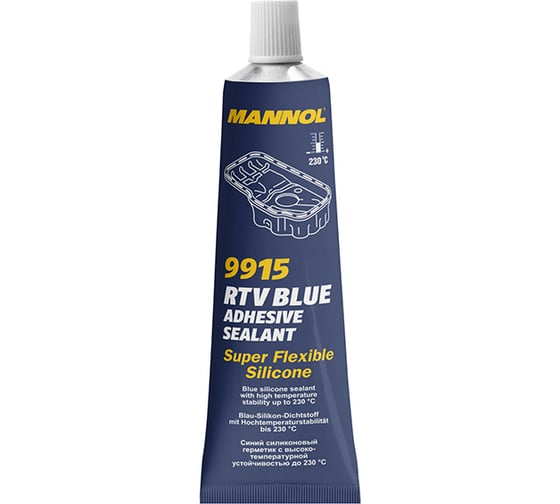 Изображение товара Силиконовый герметик MANNOL RTV Adhesive Sealant Blue (синий; 85 г; от -40 до +230 градусов) 2484