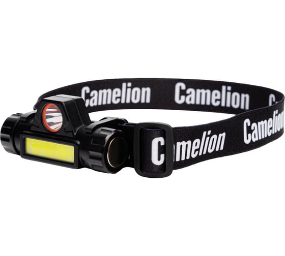 Изображение товара Фонарь налобный аккум Camelion LED53405 3,7В, димм, черный, XPE + COB LED, 3 Вт, 2 реж, магн, бл 15756