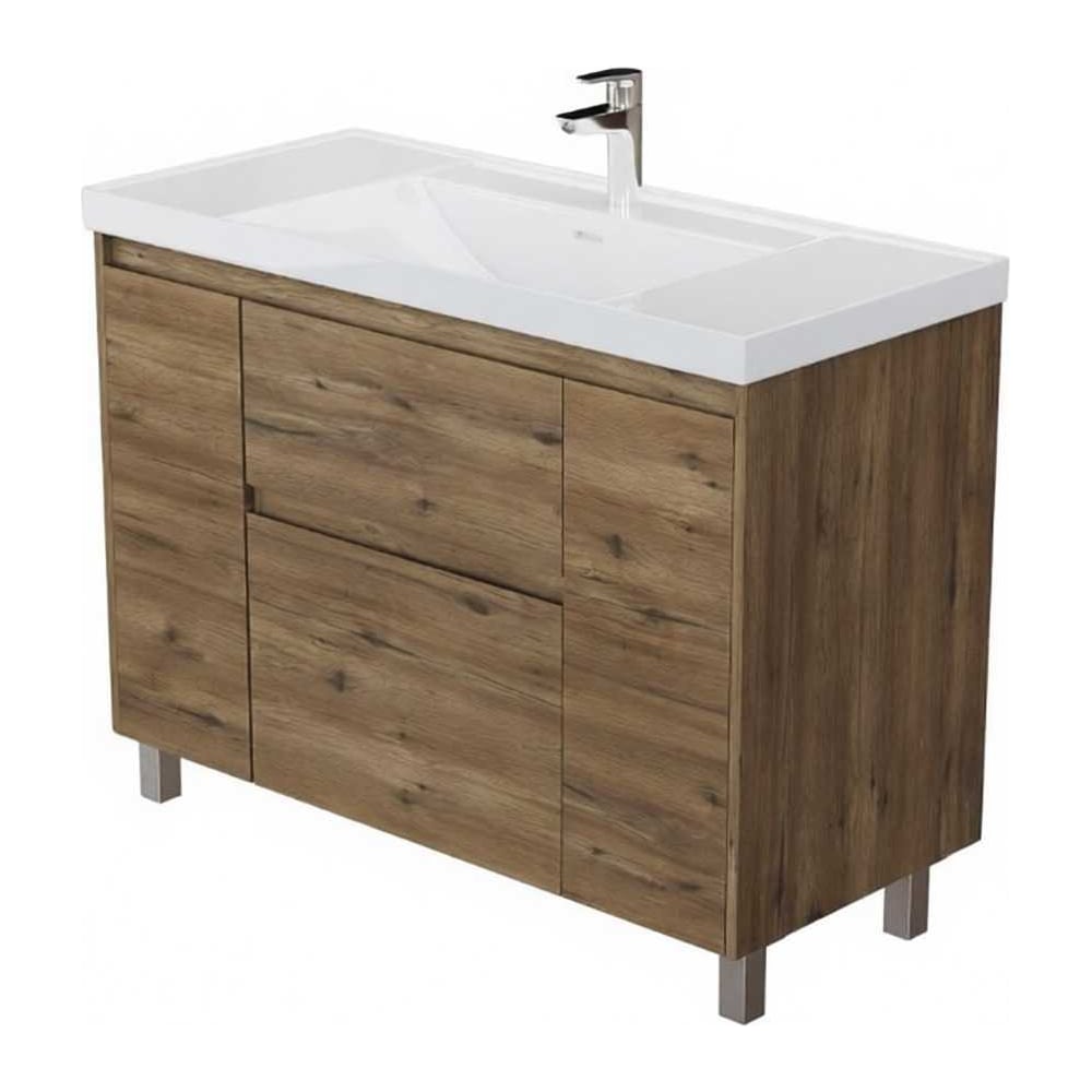 Изображение товара Напольная тумба Aquanet Nova Lite 2.0 110 коричневая с 2 ящиками